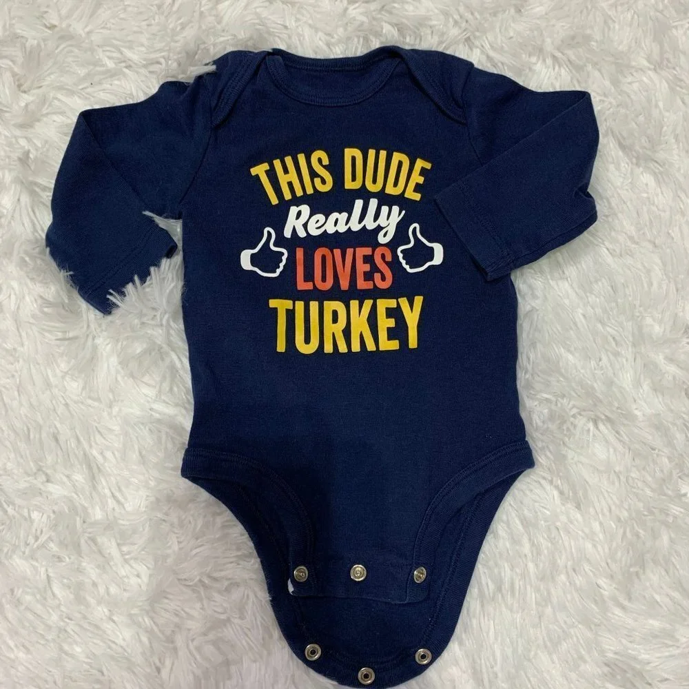 Carter's Thanksgiving Baby Boy Bodysuit- Size 3 mo